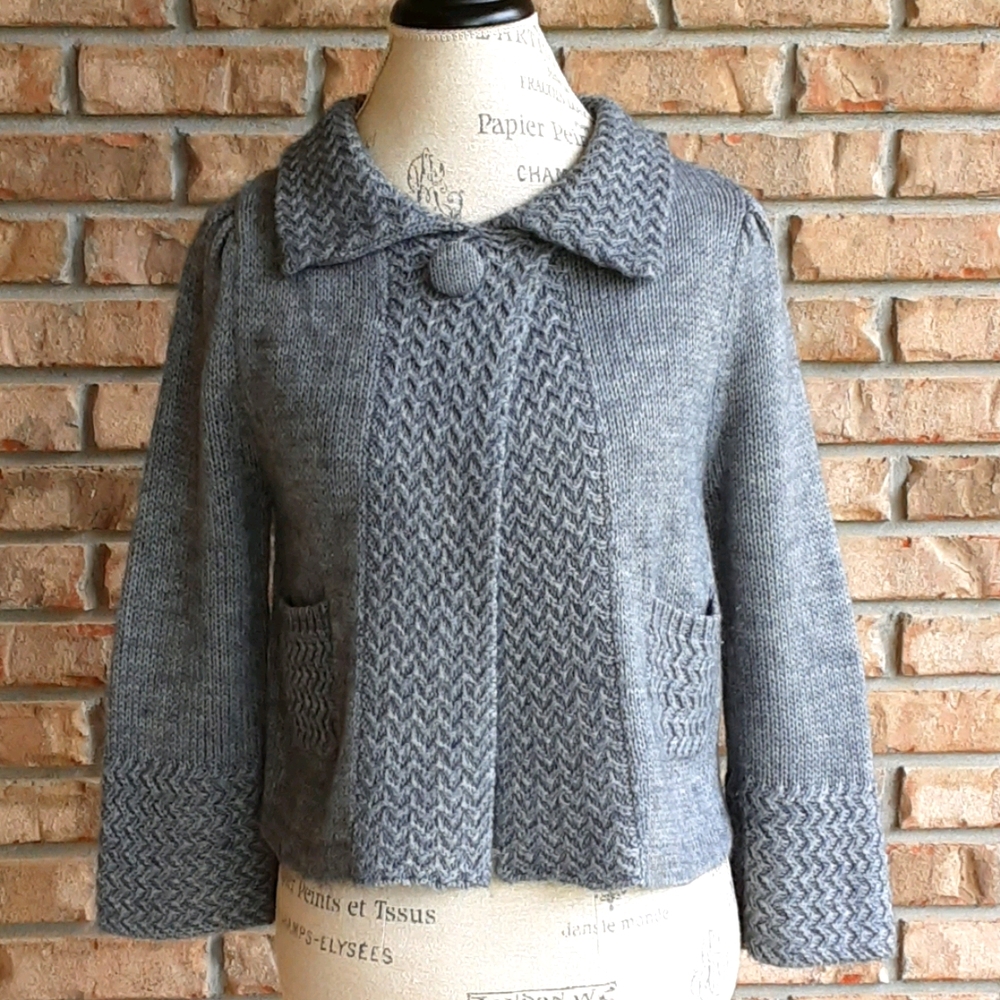 Vertigo Paris 3/4 sleeve sweater jacket.